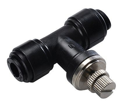 timmer L-DVT-B6-KU-H2O, T-gasklep, steekaansluiting voor Ø 6 mm slang, VE: 10 stuks, 03080354