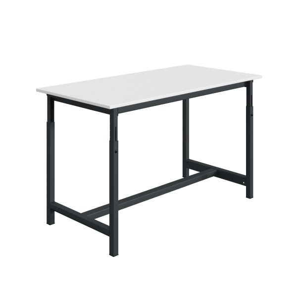 SOFAME PT werkbank, mechanisch in hoogte verstelbaar, 1800 x 750 x 780 tot 1060 mm, RESITOP laminaat werkblad 40 mm, antracietgrijs RAL 7016, W010020271GA