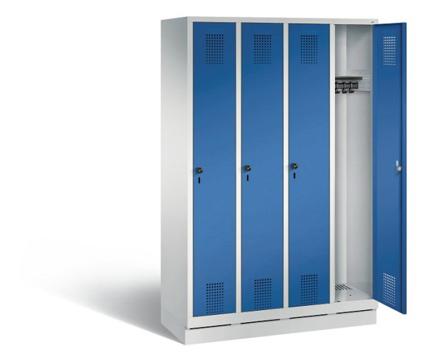 C+P garderobe Evolo, H1800xB1190xD500mm, kleur: lichtgrijs / gentiaanblauw, 48020-40 S10012