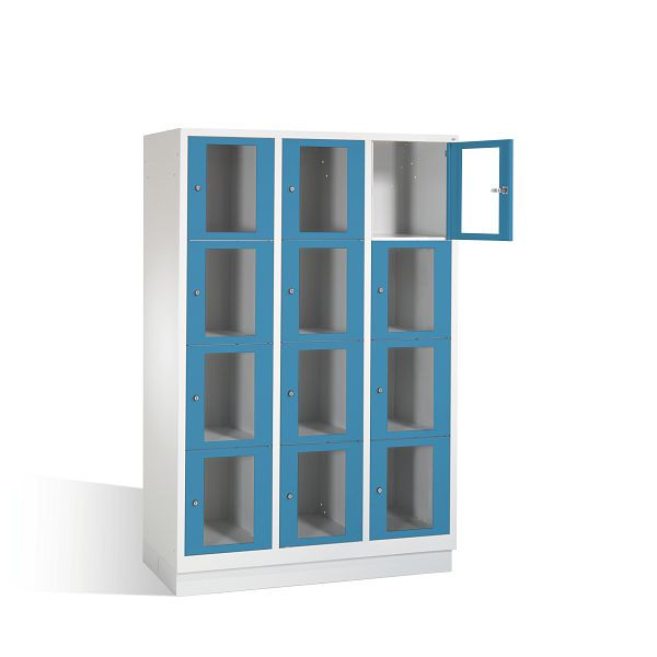 C+P lockerkast Classic, H1800xB1200xD500mm, kleur: lichtgrijs/lichtblauw, 8020A324 S10004