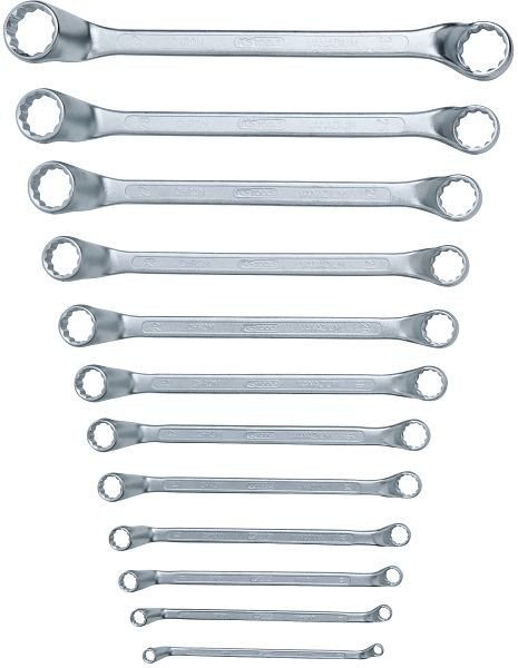 KS Tools dubbele ringsleutelset, 12-delig gebogen, 6-32 mm, 517.0250