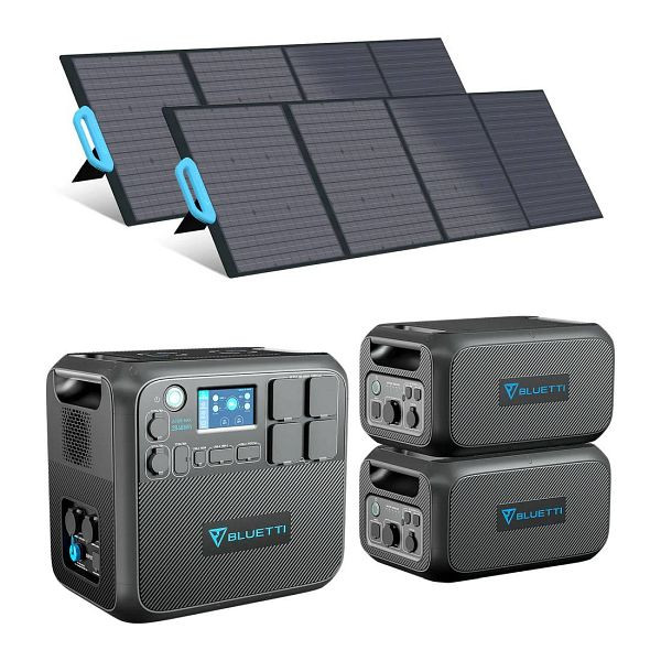 BLUETTI AC200MAX generatorset + 2x B230 + 2x PV200 zonnepanelen, AC200MAX+2xB230+2xPV200