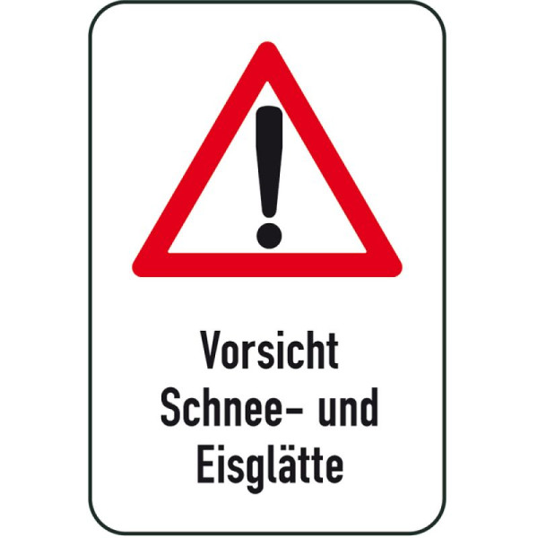 Stenen HGS winterbord/verkeersbord pas op voor gladde sneeuw en ijs, 500x750mm, 14722