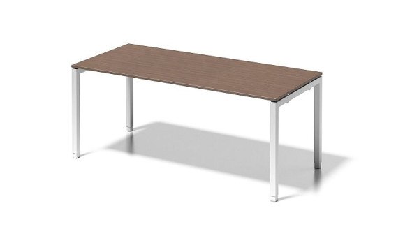 Bisley Cito bureau, 650-850 mm in hoogte verstelbaar U-frame, H 19 x B 1800 x D 800 mm, walnoot/verkeerswit, DUH1808WN396