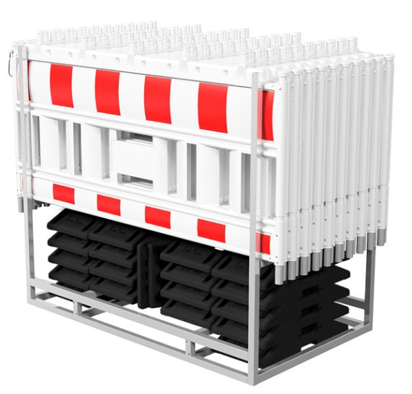 Schake slagboom SET 3 bestaande uit: 1x multipallet voor slagboomhek en grondplaat, 20x slagboom NOX LIGHT, 33520KA-SET3