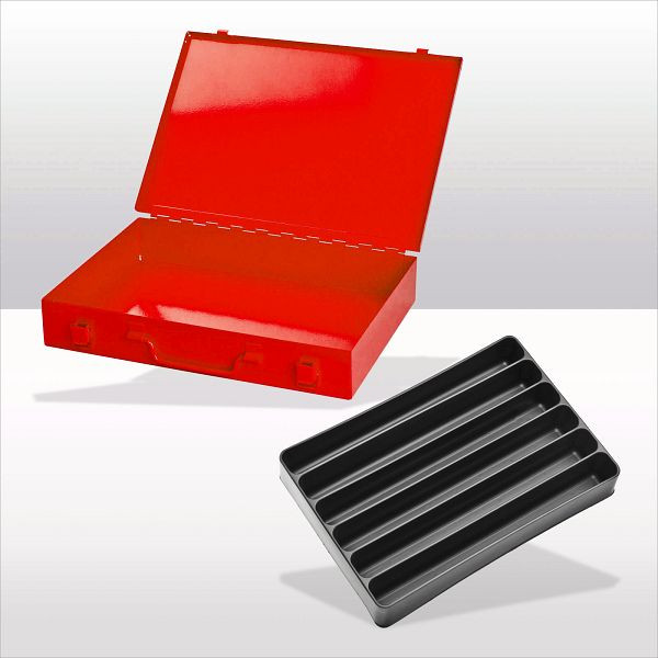 ADB plaatstalen kist met spansluiting / 6 keer dezelfde lengte / RAL 3020, 88617