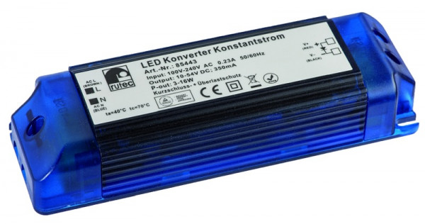 rutec Projekt LED omvormer 350mA 3W - 16W constante stroom omvormer, PHE443