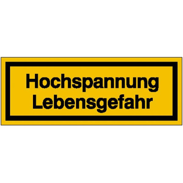 Stein HGS HGS elektrische markering/waarschuwingsbord, levensgevaar door hoge spanning, 52 x 18 mm / folie, zelfklevend, 21.1297