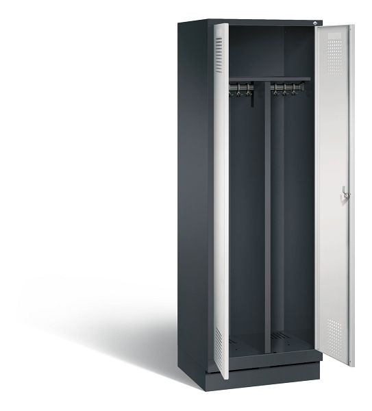 C+P zwart wit kastje Evolo, H1800xW610xD500mm, kleur: zwart grijs/lichtgrijs, 48022-20 S10114