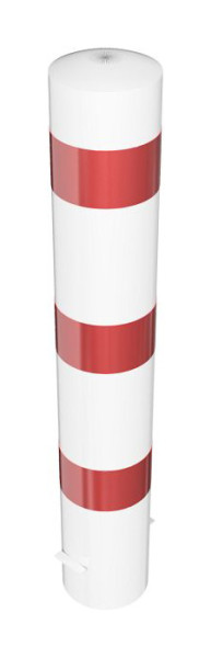 Schake stalen buispaal Ø 193 x 3,6 mm stationair, thermisch verzinkt / wit gecoat voor inzetting in beton, thermisch verzinkt, totale lengte: 1200 mm, 40190B