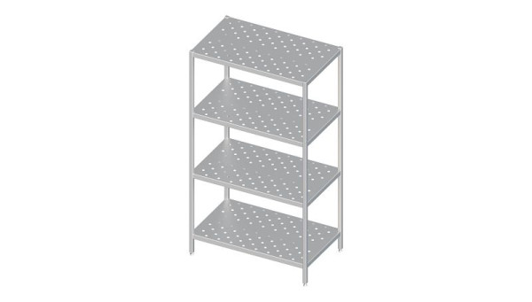 Stalgast Regal mit gelochten Böden, 1200x700x1800 mm, verschweißt, VRL12701
