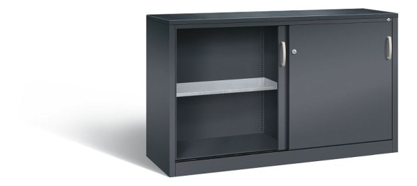 C+P schuifdeurkast Acurado, H1000xB1600xD500mm, kleur: zwart-grijs, beugelgreep, 2156-09 S10066