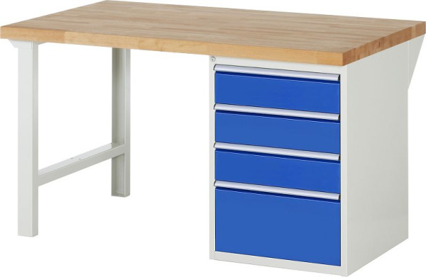 RAU werkbank serie 7000 - modulair ontwerp, 4 x laden, 1500x840x900 mm, 03-7510A1-159B4S.11