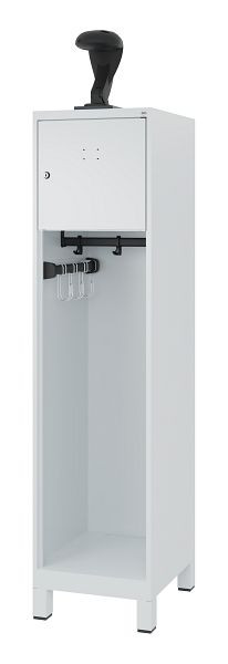 C+P brandweerkast Evolo, model YOUNGSTER, 1 compartiment, H1530B400T500 mm, lichtgrijs, voeten, 0490015-12 S10012