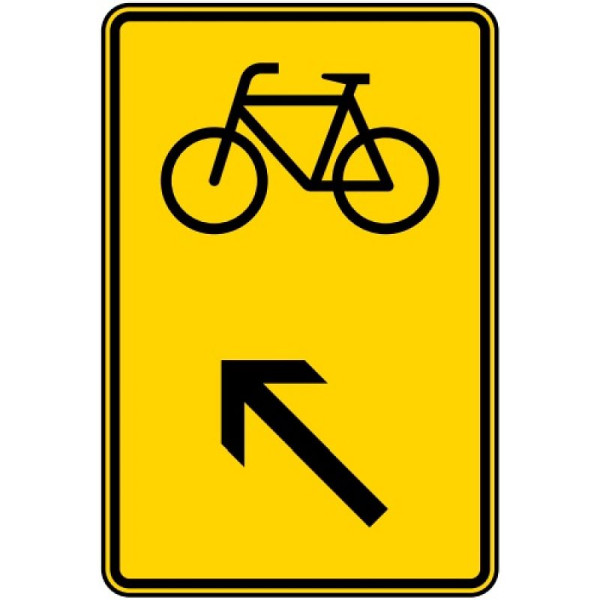 Steen HGS wegwijzer voor fietsverkeer links nr. 422-17, 900x600mm /RA1/vlakke vorm 3mm, 422-17-213