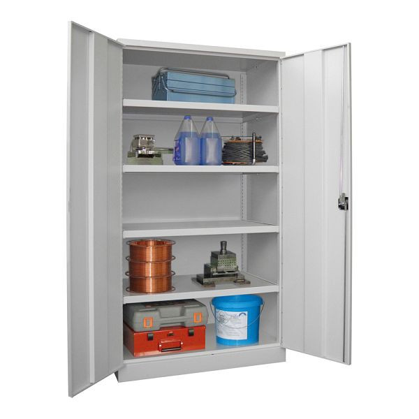 Pavoy Stahl-Schwerlastschrank 1950/1040/630, 4 gepulverte Fachböden, einschlagende Flügeltüren, Drehgriff mit Zylinderschloss, 36365-104-001-905303
