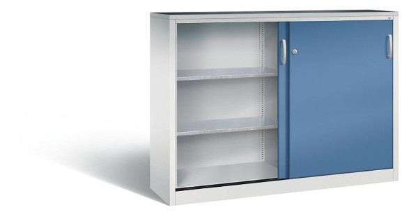 C+P schuifdeurkast Acurado, H1200xB1600xD400mm, kleur: lichtgrijs / verre blauw, beugelgreep, 2147-09 S10030