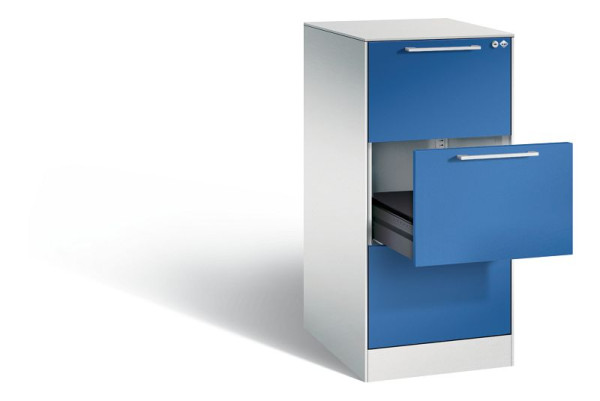 C+P archiefkast Asisto, H1010xB440xD600mm, kleur: lichtgrijs / gentiaanblauw, beugelgreep, 146245-321 S10028