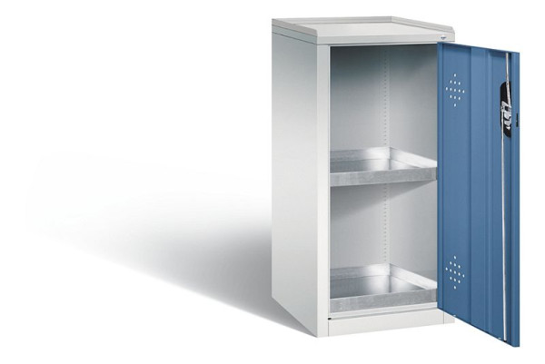 C+P klimaatkast Acurado, H1000xB502xD500mm, kleur: lichtgrijs / verre blauw, verzonken handgreep, 8721-315 S10161