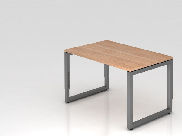 Hammerbacher bureau O-voet vierkant 120x80cm walnoot/grafiet, 44, rechthoekige vorm met zwevend tafelblad, VRS12/N/G