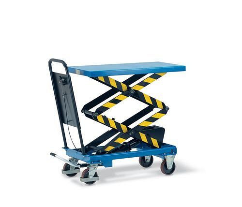 DENIOS heftafelwagen HTW-D 50 met dubbele schaar, 101 x 52 cm, draagvermogen 500 kg, 157-629