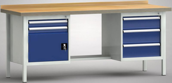 KLW standaard werkbank - 2000 x 700 x 840 mm L x D x H, WS202N-2000M40-E2070