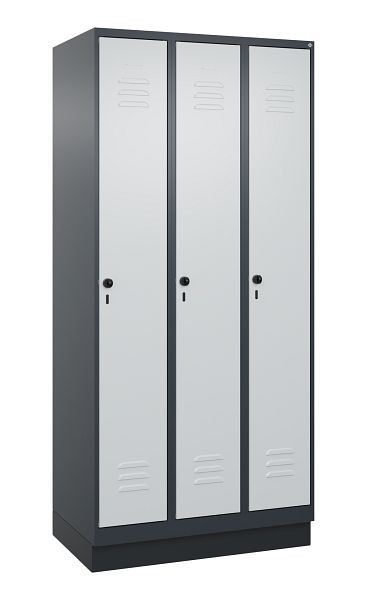 C+P luierkluis Classic PLUS met middenwand, bodem, 3 vakken, 1950x900x500mm, 7016/7035, veiligheidsdraaigrendel, 080020-30F S10013