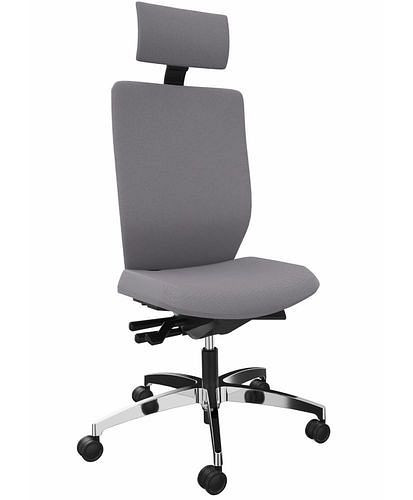 DENIOS Stilo ES operator bureaustoel, Syncro 3D balance technologie, aluminium onderstel, neksteun, grijs, 292428