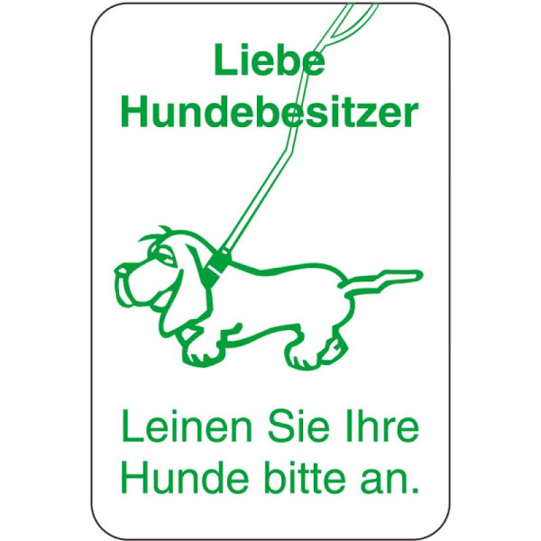 Stein HGS HGS speciaal bord, Beste hondenbezitters, Houd uw honden aangelijnd, 400 x 600 mm, 14985
