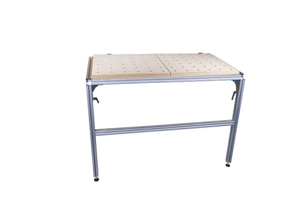 Ulmia Multifunktionstisch Wandmontage, Alu-Systemprofil, inkl. 2 Lochplatten MDF, 1282 x 718 x 900 mm, 196.634