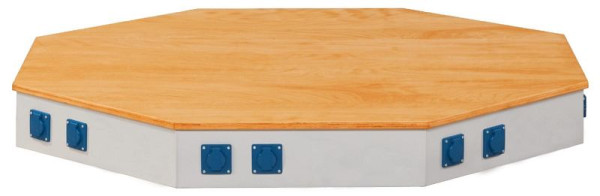 ANKE zijbevestiging zijkant lengte 610 mm; 170 mm hoog; voor achthoekige groepswerkbank; Per zijde uitgerust: 2x Schuko-contactdoos met afdekking 2-polig + E10 / 16 A 230 V