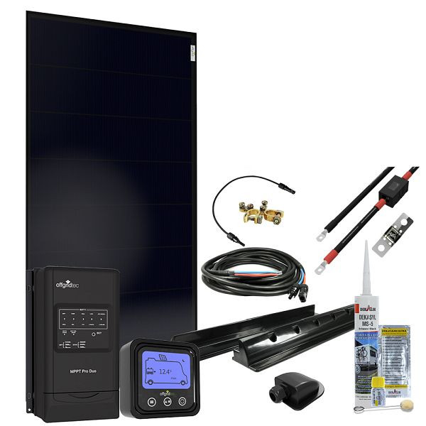 Offgridtec MobileBlack L 155W camperzonnestelsel 30A MPPT DUO laadregelaar OLP PERC zonnepaneel, 4-01-012877