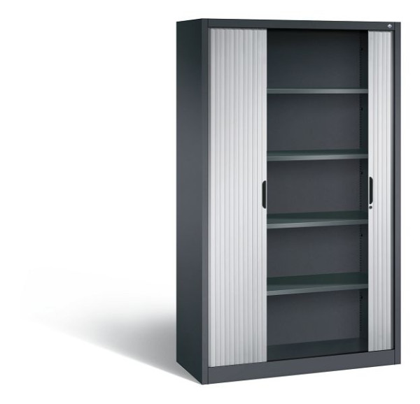 C+P rolluikkast Omnispace, H1980xB1200xD420mm, kleur: zwart grijs/wit aluminium, verzonken greep, 5 OH, 3203-00 S10311