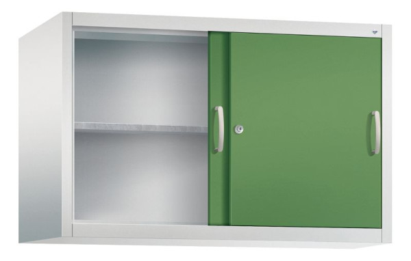 C+P bovenkast Acurado, H790xB1200xD500mm, kleur: lichtgrijs / reseda groen, beugelgreep, 2 niveaus, 2055-09 S10028