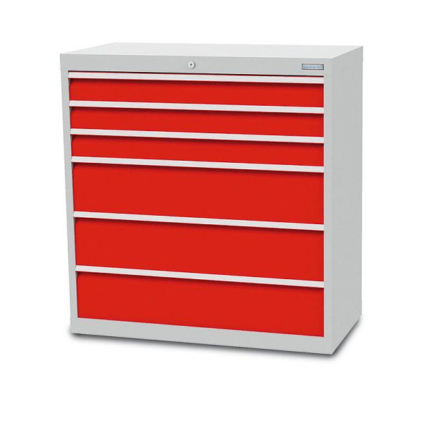 Bedrunka + Hirth ladekast, serie T500-9, met 6 lades, verschillende fronthoogtes, 90.303A