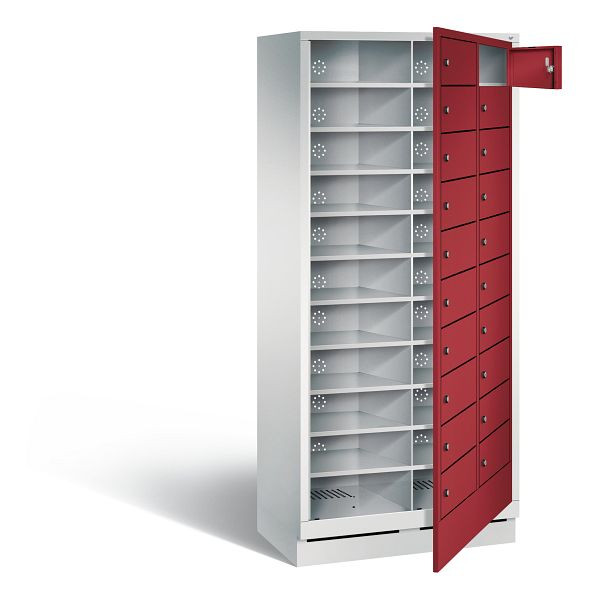 C+P wasautomaat Evolo, H1800xW810xD500mm, kleur: lichtgrijs/robijnrood, 48160-210 S10004