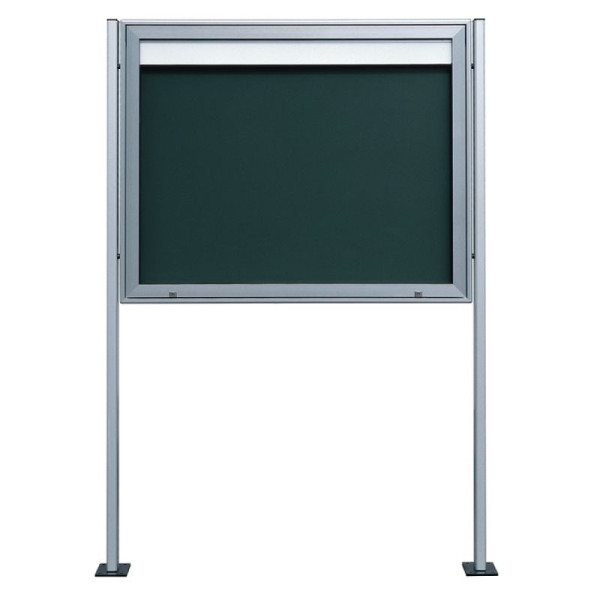Stein HGS HGS aluminium statievenpaar voor -Infomedia M/SM/VB/CL- van aluminium rechthoekige buis 100 x 40 mm, om vast te schroeven met voetplaten/, zilver geanodiseerd, 20218