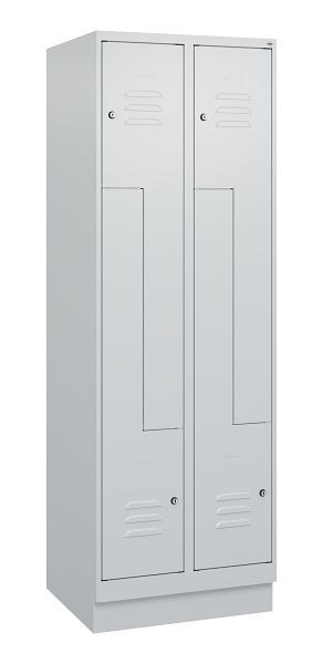 C+P Z-Spind Classic PLUS, Sockel, 4 Abteile, 1800x600x500mm, 7035/7035, Zylinderschlösser, 0800237-204 S10024