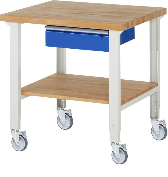 RAU verrijdbare werkbank (in hoogte verstelbaar) 7001A7, 1000x900x950-1000mm, 4 zwenkwielen, 05-7001A7-109B4H4.11