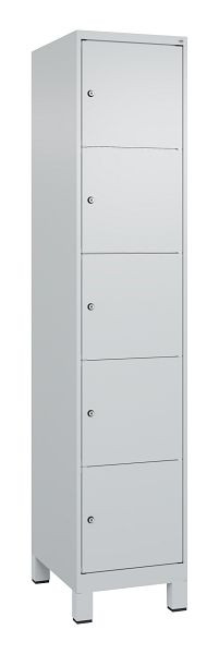 C+P Schließfachschrank Classic PLUS, Füße, 1950x400x500mm, 7035/7035, mit 5 Fächern, 080010-125 S10009