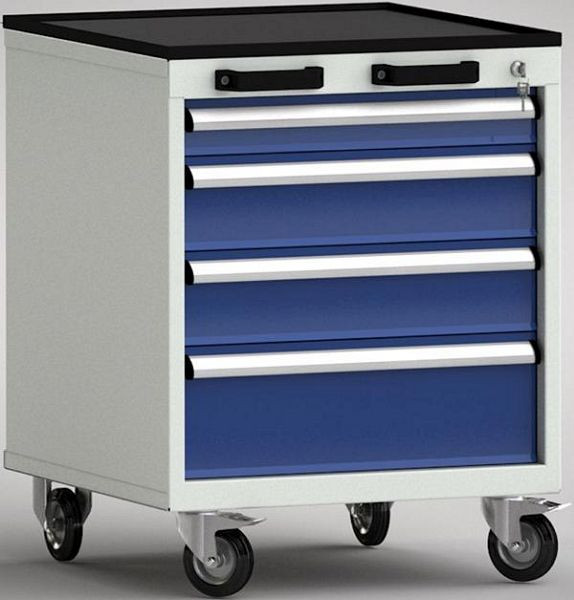 KLW standaard gereedschapswagen - 572 x 655 x 750 mm B x D x H met opstaande rand aan 4 zijden, FEA0600-04ESV-002