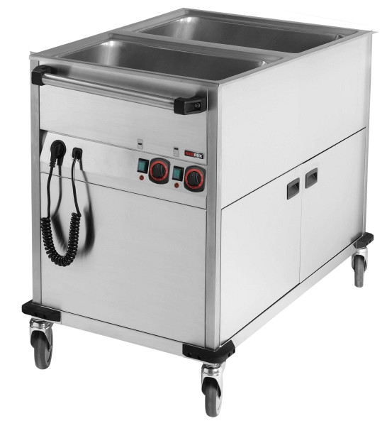 A&S Gastro Bain-Marie wagen verrijdbaar 2x GN 1/1, 900x650x900 mm, BMPK 2120 CSH