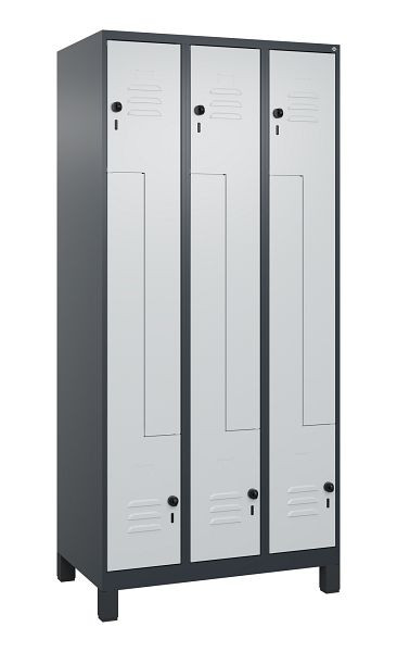 C+P Z-Spind Classic PLUS, C Z-Spind, Classic PLUS, Füße, 6 Abteile, 1950x900x500mm, 7016/7035, Drehriegel, 080013-306 S10013