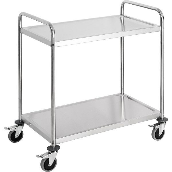 Stalgast serveerwagen van roestvrij staal, met twee planken, 860 x 540 x 920 mm (BxDxH), LT0705002
