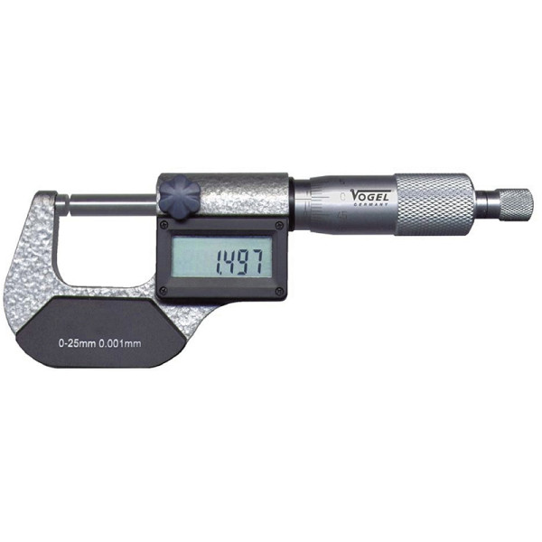 Vogel Germany digitale schroefmaat, DIN 863, IP54, 0 - 25 mm / 0 - 1 inch, 231088