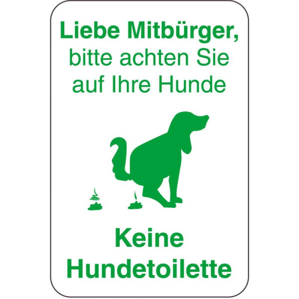 Stein HGS HGS speciaal bord, beste medeburgers, zorg goed voor uw honden, 400 x 600 mm, tekst: groen, 14984
