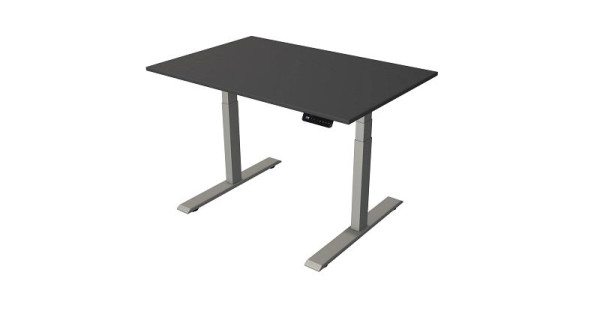Kerkmann sta-/zittafel B 1200 x D 800 mm, zilver, elektrisch in hoogte verstelbaar van 630 - 1270 mm, antraciet/zilver, 10276113