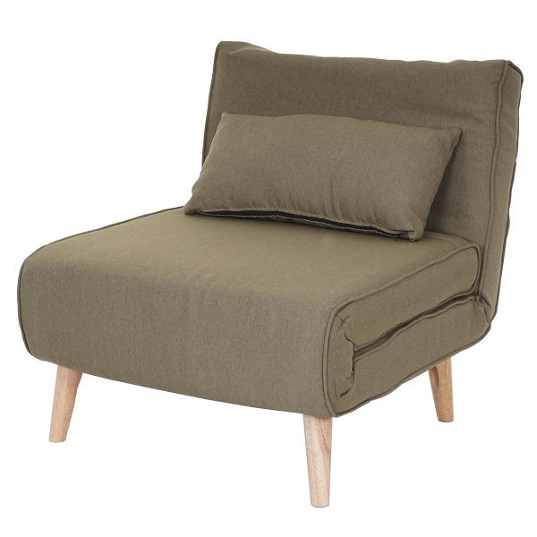 Mendler HWC-D35 fauteuilbed, slaapbank, functionele fauteuil, opklapbare fauteuil, relaxfauteuil, jeugdfauteuil, stof/textiel, groen, 62742