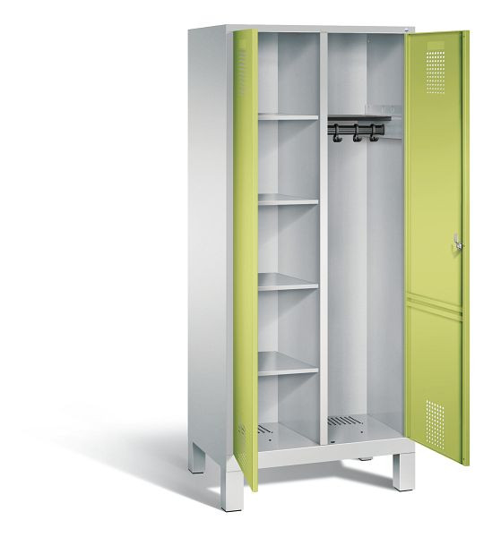 C+P reinigingsmiddelenkast Evolo, H1850xW810xD500mm, kleur: lichtgrijs / virid groen, 48060-22 S10073