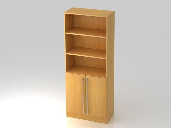 Hammerbacher kast 5OH, 2 deuren onder plintpaneel, beuken/beuken relinggreep, 80x42x200,4 cm (BxDxH), V7700/6/6/RE